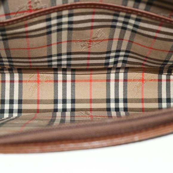 Burberrys Clutch Bag Leather Brown Auth 51663 - Picture 11 of 16